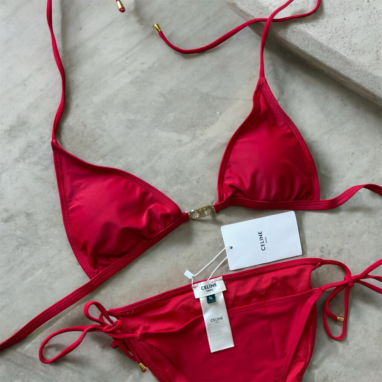 Red Triangle Bikini Set