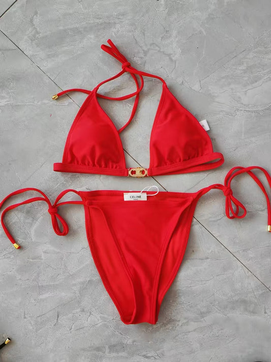 Red Triangle Bikini Set